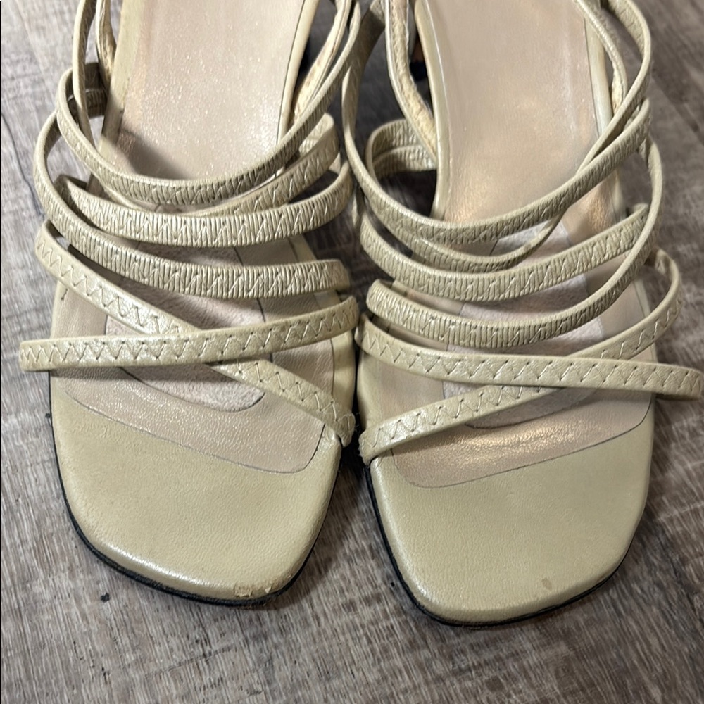 Stuart Weitzman Tan Strappy Heels - Picture 6 of 8